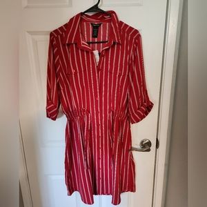 NWT Millenium Red and White Stripped Dress Size XL